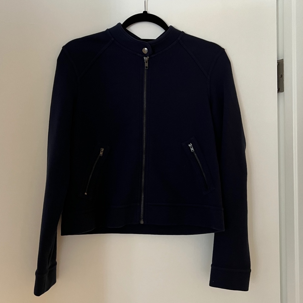 Navy Blue Cropped Jacket from Banana Republic
